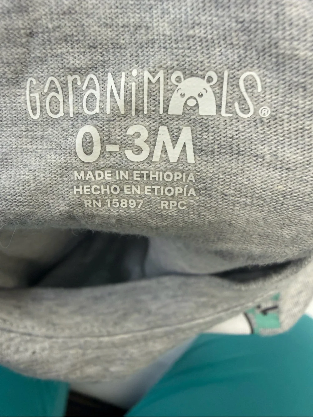 Garanimals Gray Top with Green & White Check Shorts Pajama Set